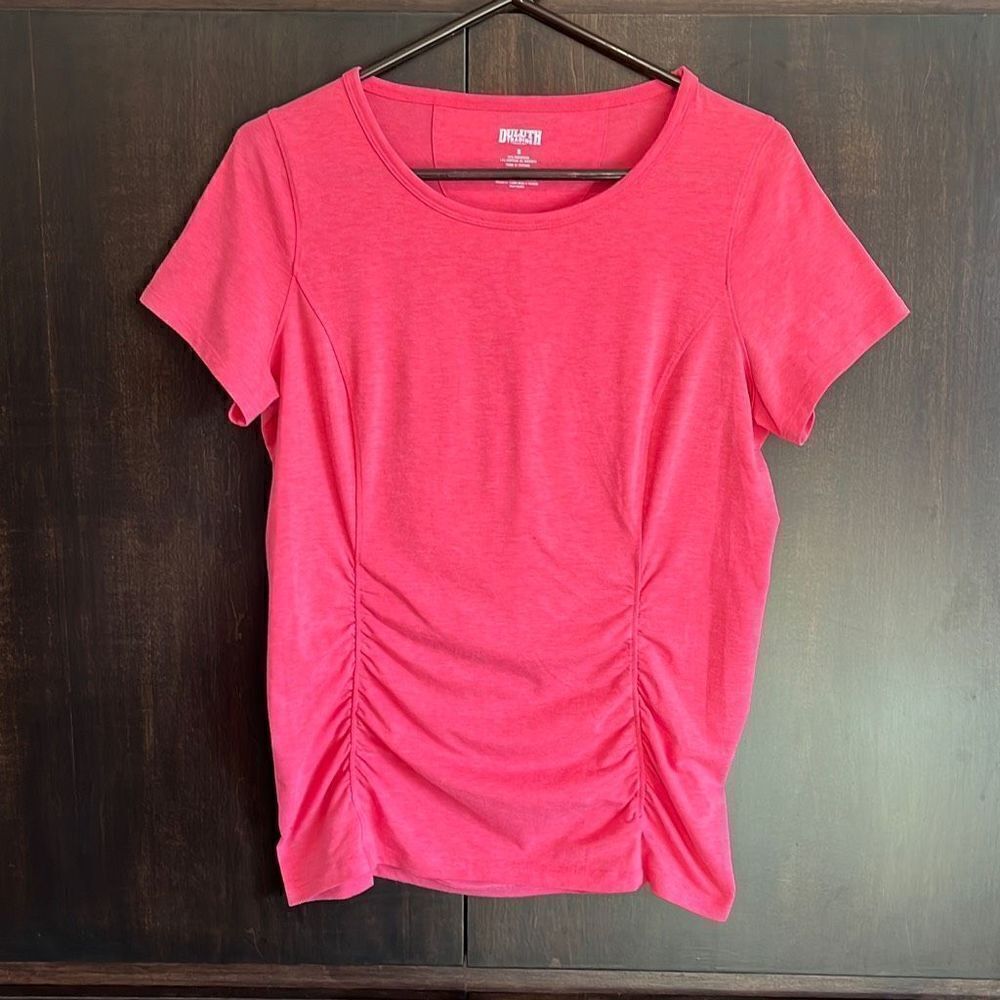 ‎Duluth Trading Company Pink Ruched Cinch T-Shirt Size Small